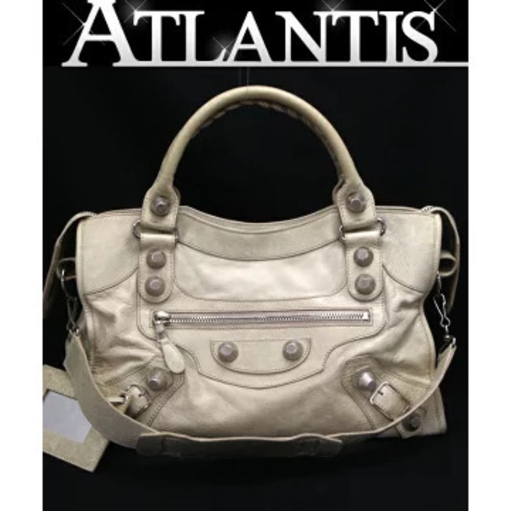 Balenciaga Giant City Bag Leather Ivory White